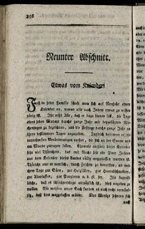 Neunter Abschnitt. Etwas vom Kalender.
