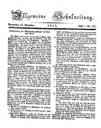 Constituirung der Schullehrergesellschaft des Cantons Bern
