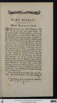 Erster Abschnitt. Was Religion sey?
