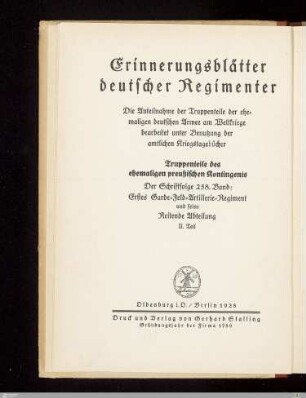 2: Die reitende Abteilung des ersten Garde-Feldartillerie-Regiments vom 4. August 1914 ab zur Garde-Kavallerie-Division gehörig