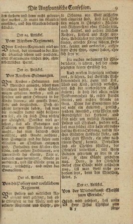 Der 15. Artickel. Von Kirchen-Ordnungen.