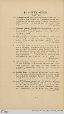 H. Antike Möbel (Nr. 397-424)