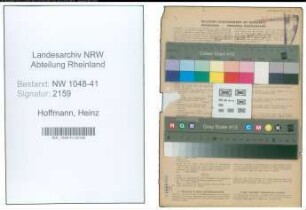 Entnazifizierung Heinz Hoffmann , geb. 15.12.1922 (Bahnpolizei)