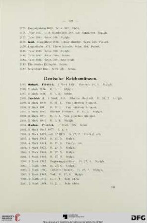 Deutsche Reichsmünzen (Nr. 2185-2435)