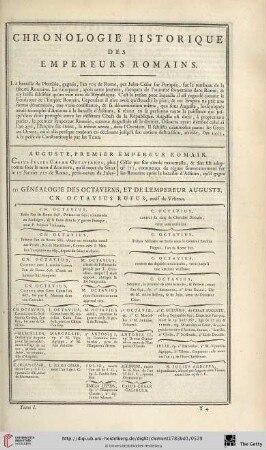 Chronologie historique des empereurs romains