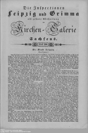 Die Stadt Leipzig, Liebertwolkwitz, Großpösna, Magdeborn : 28. Lieferung