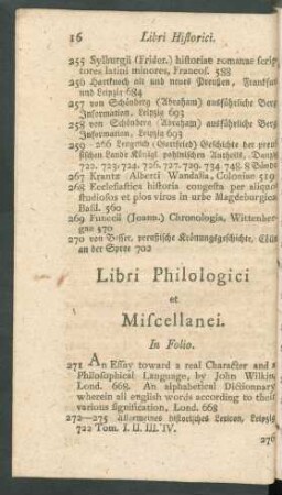 Libri Philologici et Miscellanei. In Folio