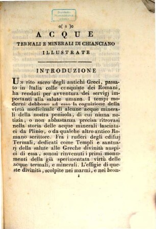 Acque termali et minerali di Chanciano