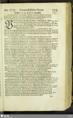 Das CCLXXV. Capitel