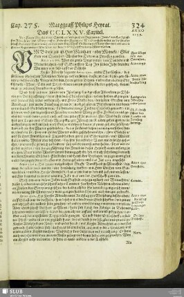 Das CCLXXV. Capitel