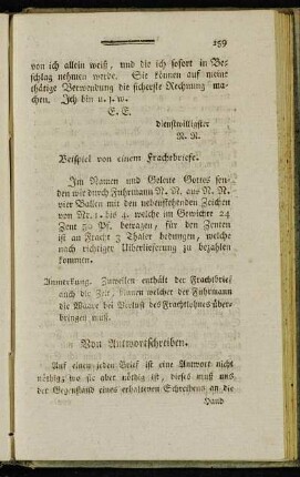 Von Antwortschreiben.