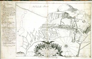 WHK 12 Spanischer Sukzessionskrieg 1701-1713 bis zum Frieden von Rastatt: Plan eines Teils der Stadt und der Berges Gibraltar, der von den Spaniern und Franzosen angegriffen wurde, 21. Okotber 1721
