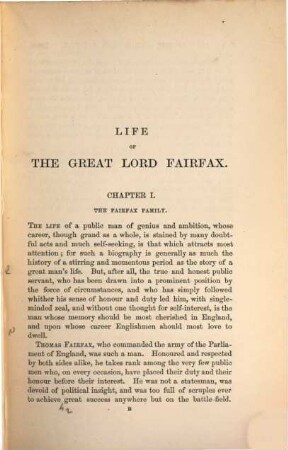 A Life of the Great Lord Fairfax, Commander-in-chief of the Army of the Parliament of England : With Portrait, Maps, Plans, and Illustrations