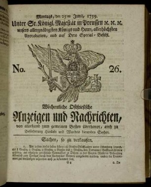 No. 26. Montags, den 25ten Junii, 1759.