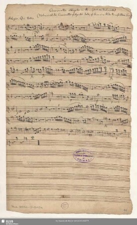 Clarinetto obligato in A. (statt des Violoncello) [nur Qui tollis]