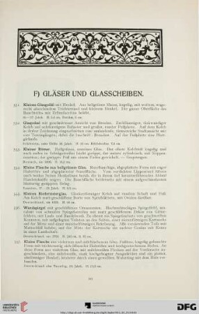F) Gläser und Glasscheiben (Nr. 551-577)