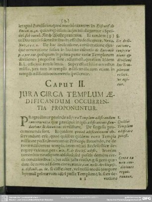 Caput II. Iura Circa Templum Aedificandum Occurrentia Proponuntur