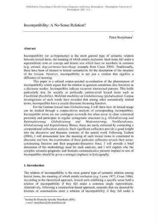 Incompatibility: A no-sense relation?