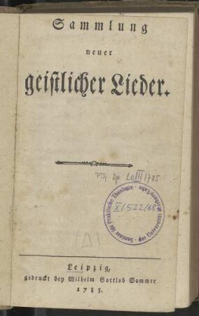 Sammlung neuer geistlicher Lieder