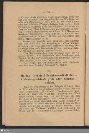 29. Moldau - Rehefeld-Zaunhaus - Kalkofen - Niklasberg - Klostergrab oder Neustadt - Moldau