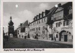 Saalfeld an der Saale, Blankenburger Straße, Gaststätte "Das Loch" und Blankenburger Tor