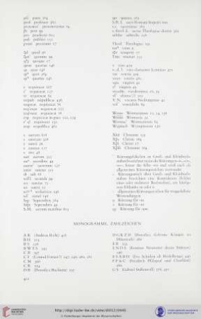 Monogramme, Zahlzeichen