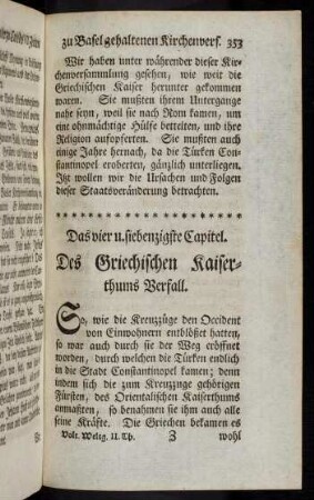 353, Das LXXIV. Capitel. Des Griechischen Kaiserthums Verfall.