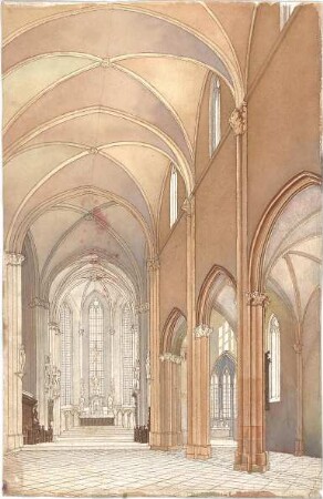 Dolmetsch, Heinrich; Wimpfen im Tal; Ritterstiftskirche St. Peter - Innenraum (Perspektive)