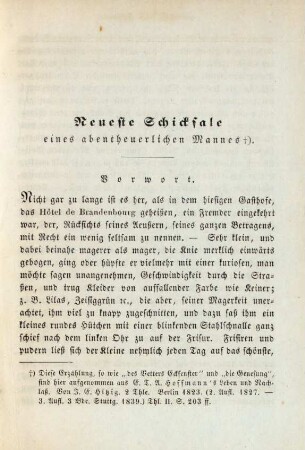 Neueste Schicksale eines abentheuerlichen Mannes
