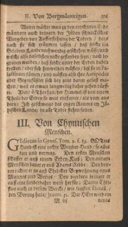III. Von Chymischen Menschen.