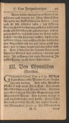 III. Von Chymischen Menschen.