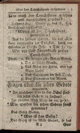Fragen über die zehen Gebote insgemein.