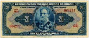 Geldschein, 20 Cruzeiros, 1943