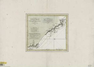 Karte der Ostküste von Neusüdwales in Australien, 1:2 200 000, Kupferstich, 1770 : Carte d'une Partie de la Cote de la Nle. Galles Merid le Depius Le Cap Tribulation Jusqu'au Détroit De L'Endeavour = Carte von einem Theil der Küste von Neu-Süd-Wallis vom Vorgebirge Tribulation an bis nach der Strasse Endevaour / Par Le Lieut. J. Cook. - [Ca. 1:2 200 000]. - [S.l.] , 1770. - 1 Kt. : Kupferstich ; 32 x 28 cm