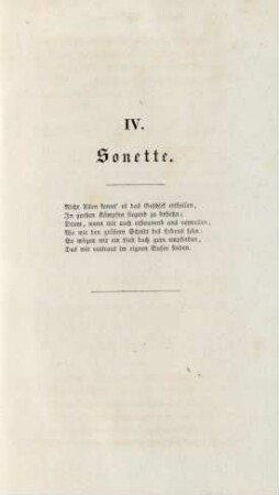 IV. Sonette