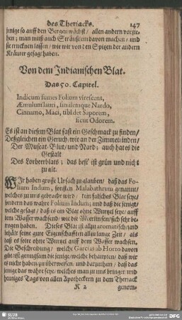 Von dem Indianischen Blat. Das 50. Capitel