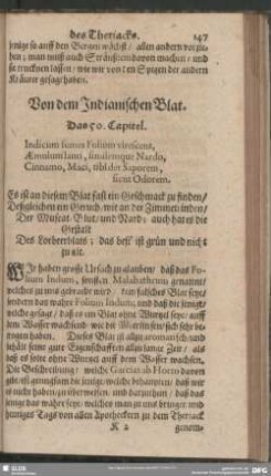 Von dem Indianischen Blat. Das 50. Capitel