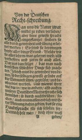 Von der Deutschen Recht-schreibung.