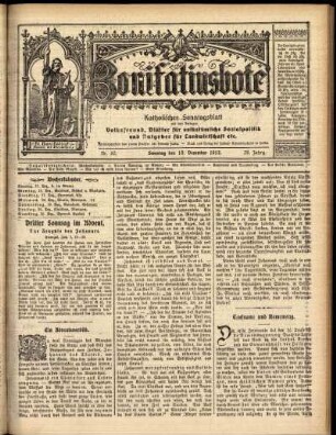 Erste Ausgabe vom Sonntag, den 15. Dezember 1912.