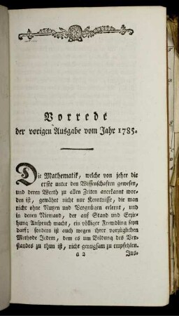 Vorrede der vorigen Ausgabe vom Jahr 1785.