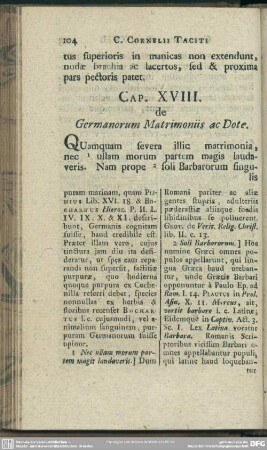 Cap. XVIII. de Germanorum Matrimoniis ac Dote