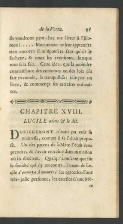 Chapitre XVIII. Lucile aime & le dit