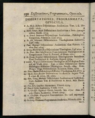 230-240, Dissertationes, Programmata, Opuscula. - Miscellanea (*).