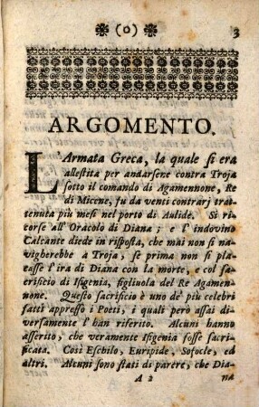 Ifigenia In Aulide : Dramma Per Musica, Da Rappreesentarsi Nel Teatro Di S.A.S.E. Di Baviera Nel Carnevale Del' Anno 1738