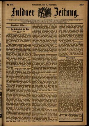 Ausgabe vom Samstag, den 05. November 1887.