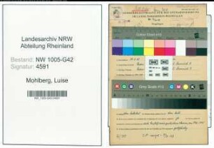 Entnazifizierung Luise Mohlberg , geb. 20.08.1908 (Fuersorgerin)