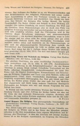 489 [Rezension] Lang, Albert, Wesen und Wahrheit der Religion