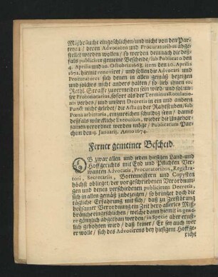 Ferner gemeiner Bescheid.
