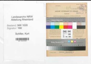 Entnazifizierung Kurt Schiller , geb. 21.10.1902 (Arbeiter)