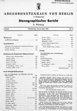 Nr. 6 (6), 8. Juni 1967
